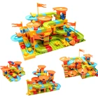 52-396 шт. гоночный лабиринт, шарики, треки, строительные блоки, совместимые с фирменными блоками, сделай сам, воронки, горки, кирпичи, игрушки для детей