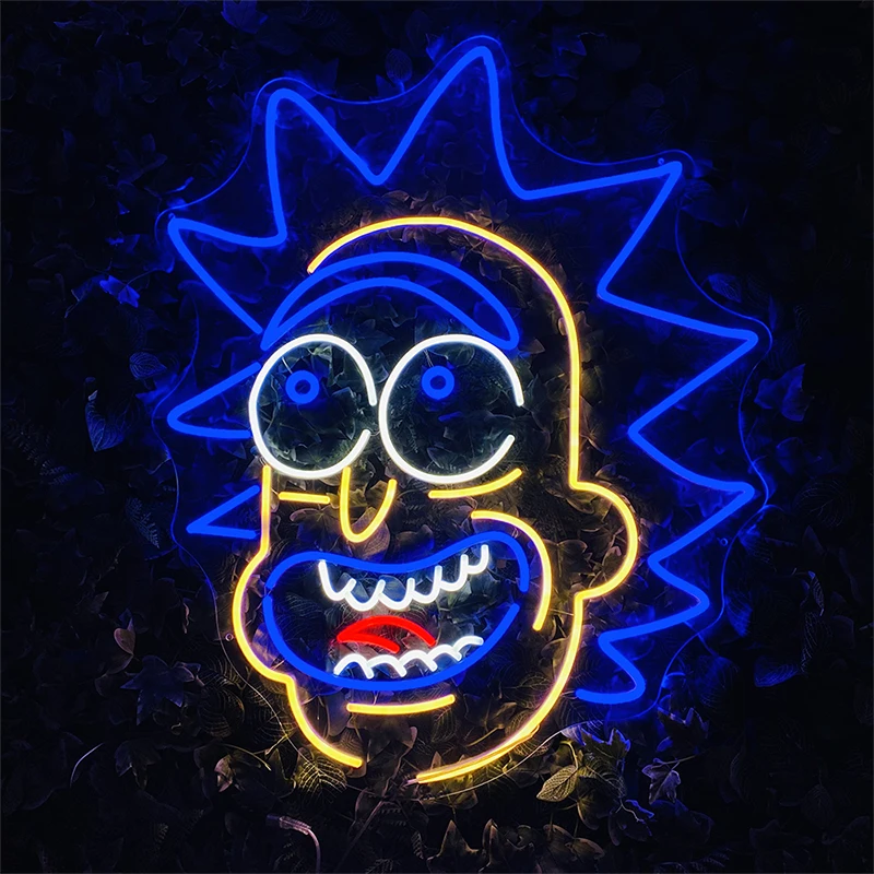 

Neon Custom Sign LED Light Halloween Fun Decoration Wall on Door Logo Show Solo Time GriFace Wry Face Mask