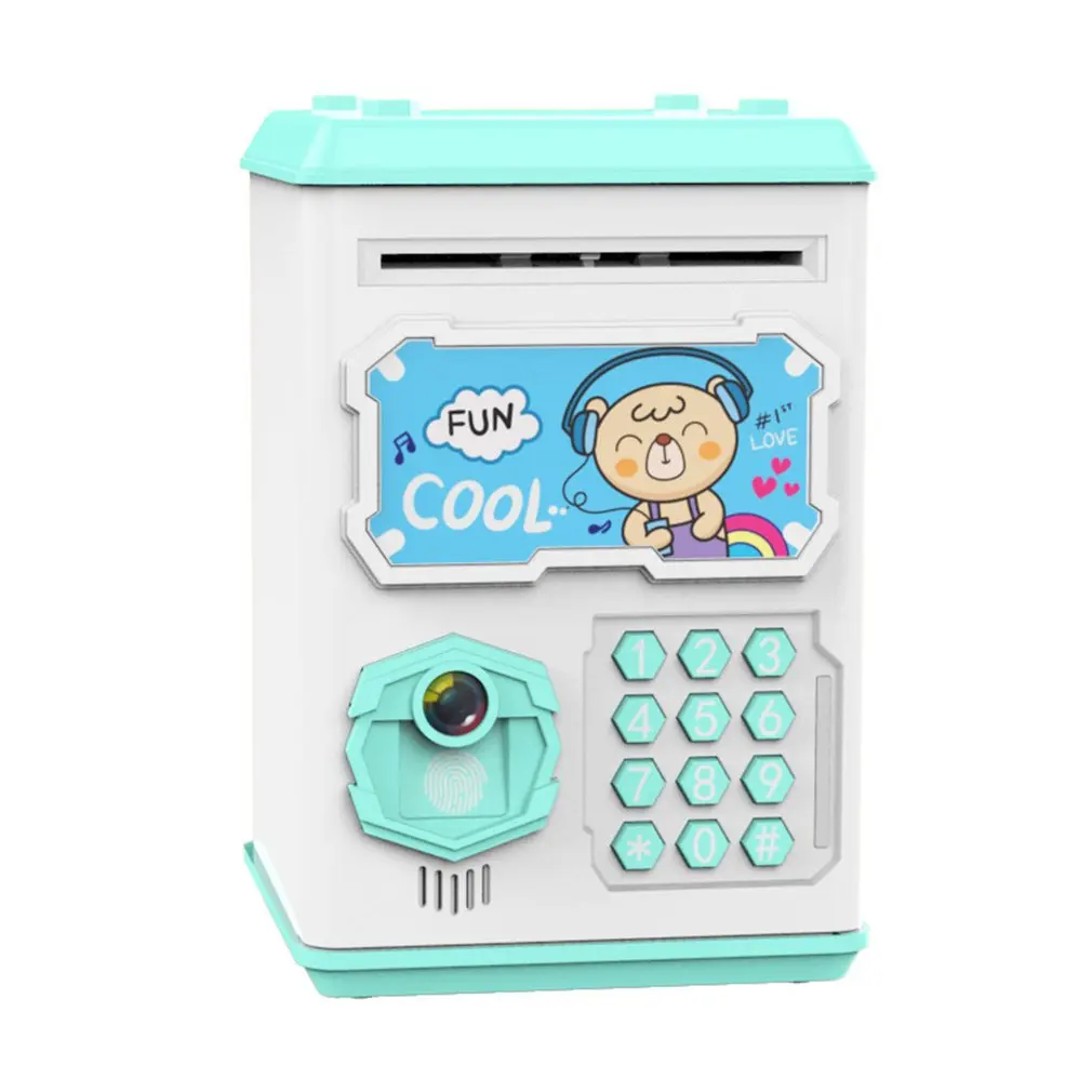 

Simulated Face Recognition ATM Machine Cash Box Emulation Password Automatic Roll Money Safe Piggy Bank Without Electric Toys