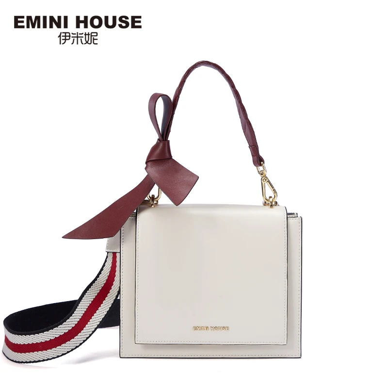 EMINI HOUSE сумка на плечо с бантиком, сумки через плечо для женщин, роскошные сумки, женские сумки, дизайнерская женская сумка из спилка