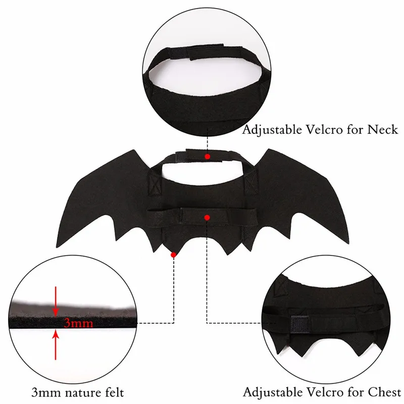 

Pet Dog Cat Halloween Cosplay Bat Wing Fancy Cat Clothes Dress Costume Outfit Wings Dog Cat Costume Halloween Pet Supplies
