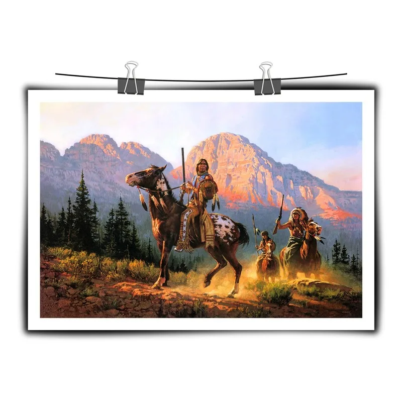 Картина на холсте в виде индийского рыцаря ценит высокие устремления принты и