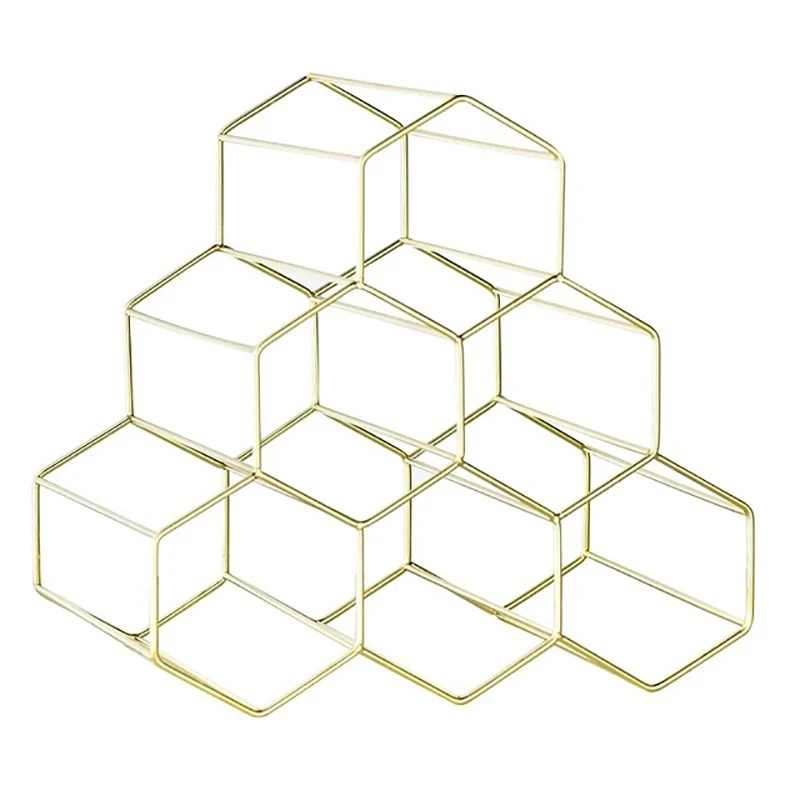 

6 Bottles Metal Wine Rack, Countertop Free-Stand Wine Storage Holder, Space Saver Protector for Red & White Wines