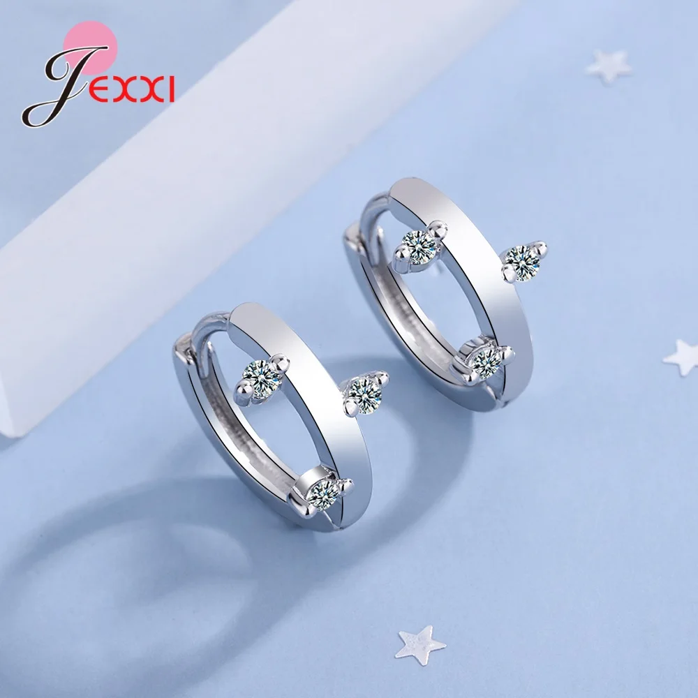 

Женские серьги-кольца из серебра 925 пробы, с фианитом