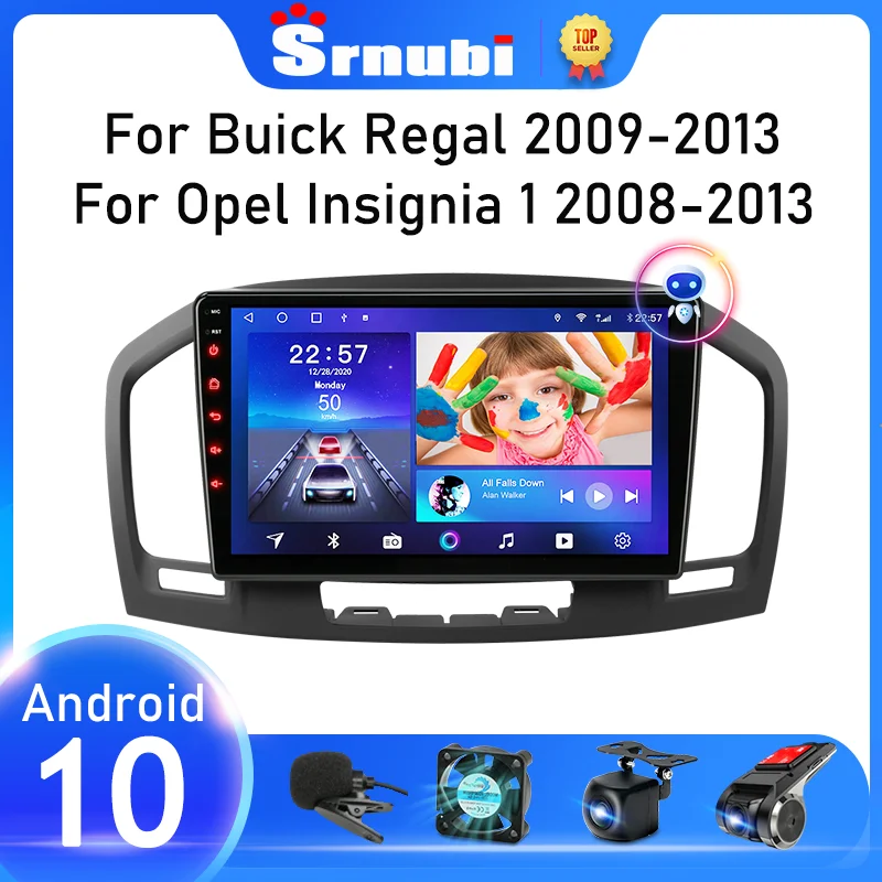 Srnubi Android 10 Car Audio Radio for Buick Regal 2009-2013 Opel Insignia 1 2008-2013 Multimidia Player 2 Din WIFI DVD Speakers