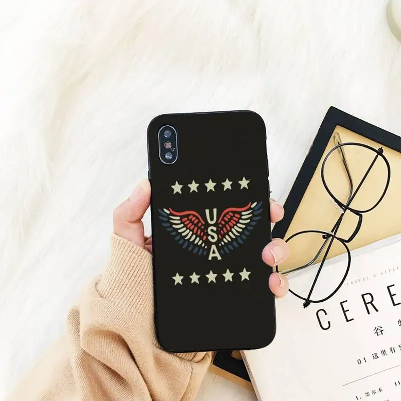 

YNDFCNB America USA Flag Phone Case For iPhone 11 8 7 6 6S Plus X XS MAX 5 5S se 2020 11 12pro max iphone xr case