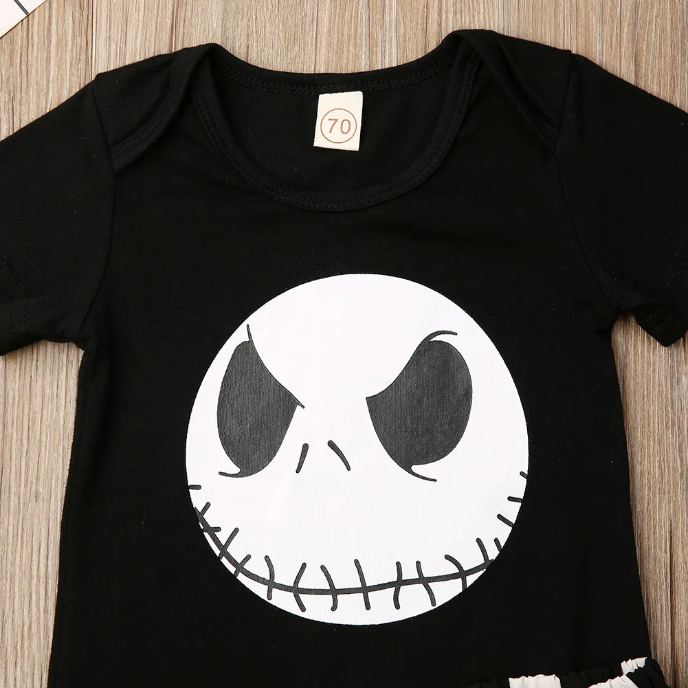 Летние модные комплекты одежды для девочек на Хэллоуин комплект из 3 предметов: