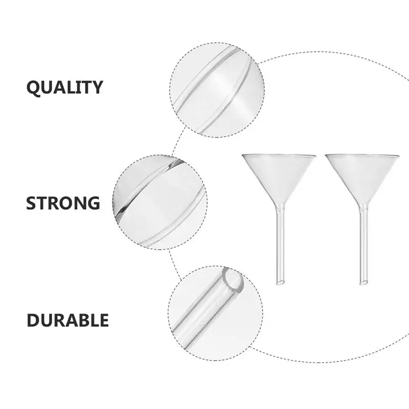 

2pcs 100mm Scientific Glass Filling Funnels Short Stem Glass Triangular Funnel