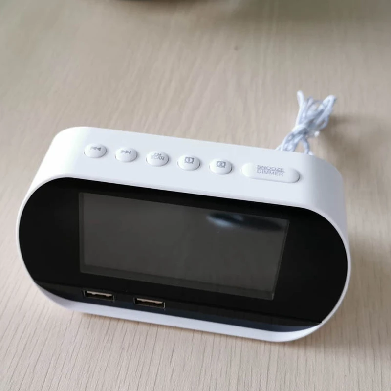Будильник для спальни светодиодный цифровой будильник радио с fm двойной Usb порт