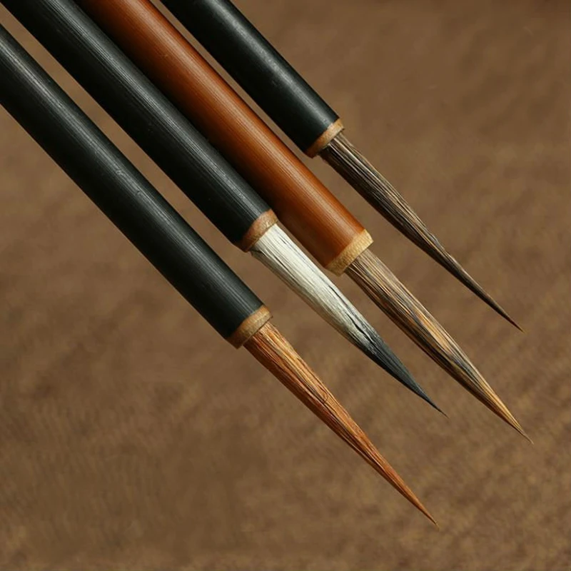 um conjunto 4 pcs tinta de agua chinesa quatro tipos diferentes de pincel de cabelo