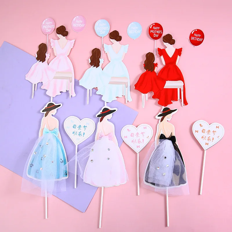 Торт фигурки жениха и невесты Красота мама Днем Рождения украшения Дня матери