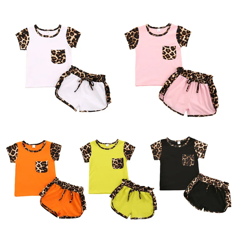 

Pudcoco Newest Fashion Newborn Baby Girl Clothes Leopard Short Sleeve T-Shirt Tops Short Pants 2Pcs Outfits Cotton Clothes