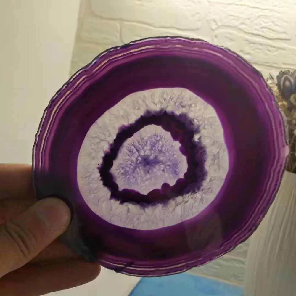 Натуральный агат ломтики подставка полированный Агат ломтик 10 см|Камни| |