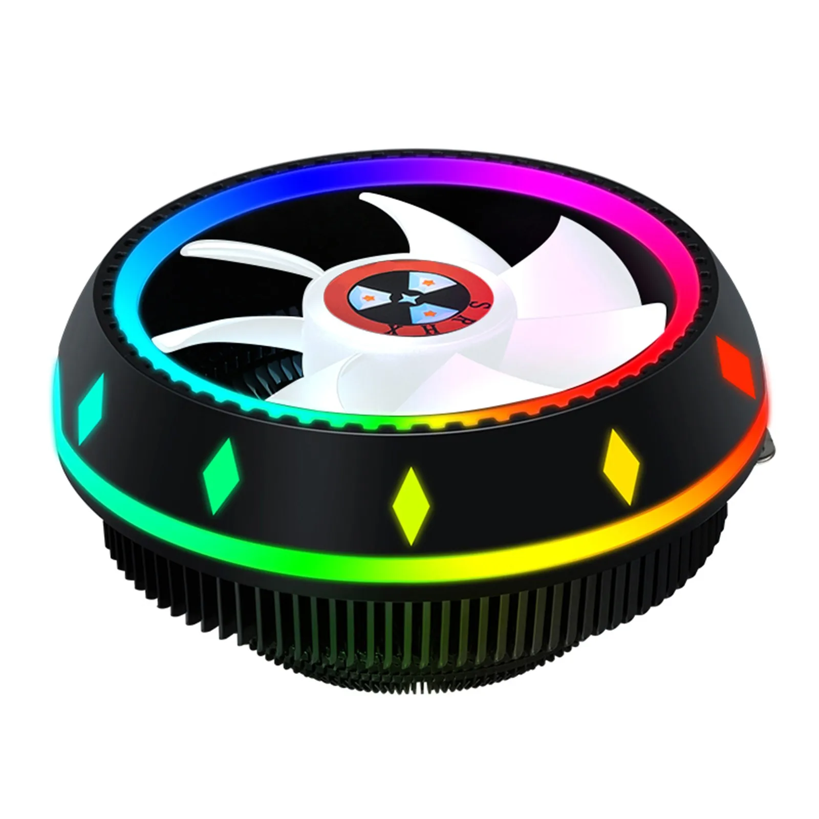 

Symphony Radiator CPU Cooler Luminous Radiator Suitable For Desktop Host Seven Color Computer Cooling CPU Fan Oil Bearing