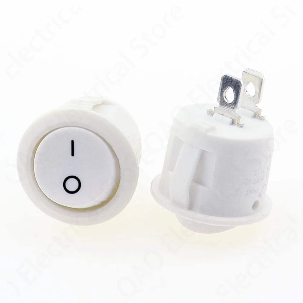 5 шт., 16 мм диаметром, маленькая фотография, черный, мини, Круглый, черный, белый, красный, 2-контактный ВКЛ./ВЫКЛ. Клавишный переключатель