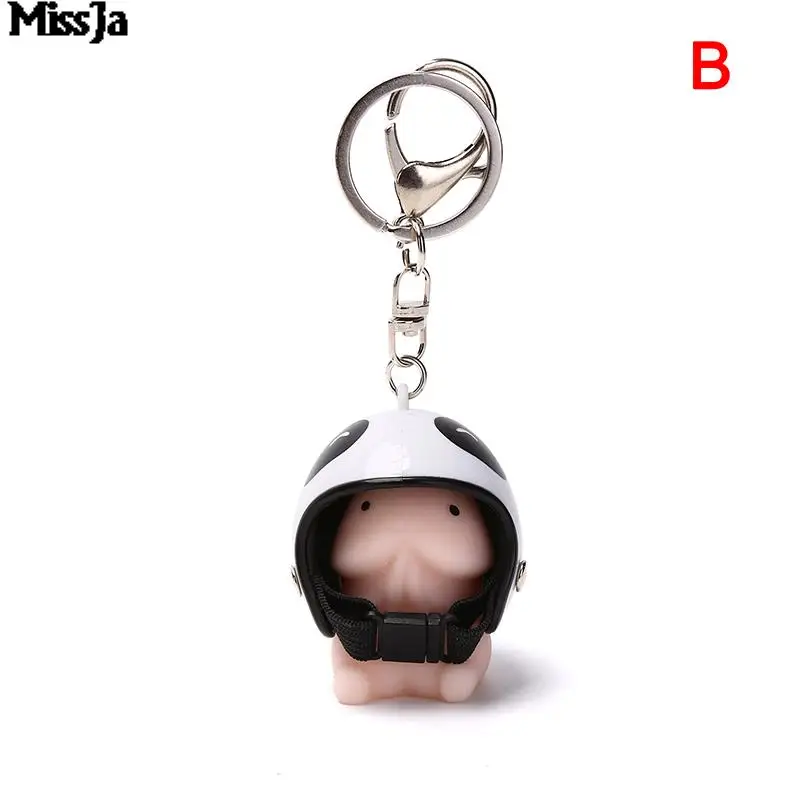 1Set Squishy Dingding Toy Keychains Helmet Squeeze Stress Reliever Decompression Sensory Penis Dick Shape Cool Interesting Gift - купить по