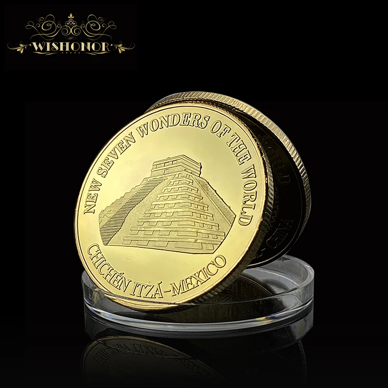 Бесплатная доставка новинка индийский Тадж-Махал 7 чудес мира позолоченная