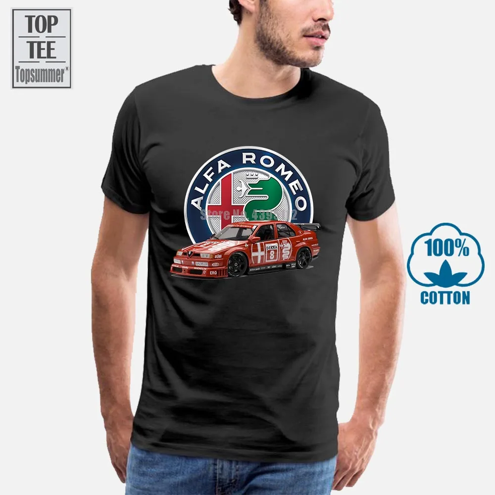 Alfa Romeo 155 V6 Ti 1993 Dtm футболка с рисунком гонщик Nurburgring Men Size S 3Xl|Мужские футболки| |