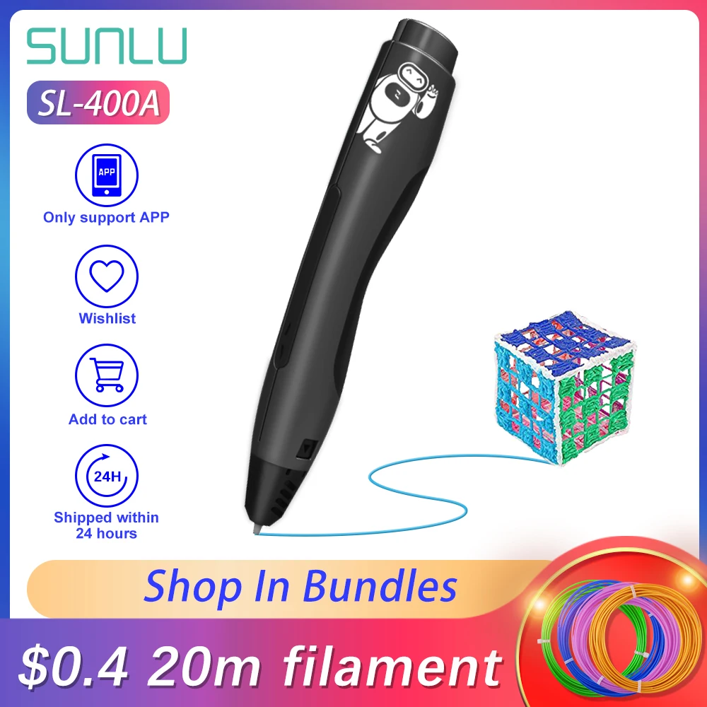 

SUNLU SL-400A низкая температура 3D печать Ручка Поддержка PCL нити безопасно для детей управление 5 цветов 3D ручки