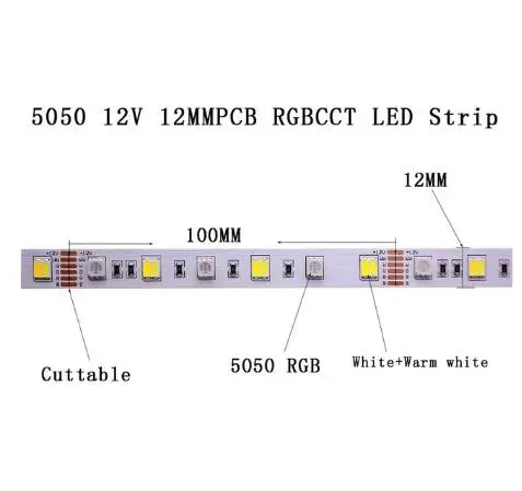RGB CCT Светодиодные ленты 5 м 2835 5730 5050 5054 RGB CCT RGBCCT RGBW/RGBWW теплый белый 60/120/240/480 светодиодный 4in1 12V 24V ленты светильник полосы Гибкие - Испускаемый цвет: RGB CCT