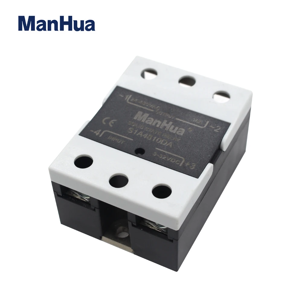 ManHua SSR DC-AC 10DA/25DA/40DA/60DA Однофазное твердотельное реле вход 3-32VDC выход 24-480VAC |