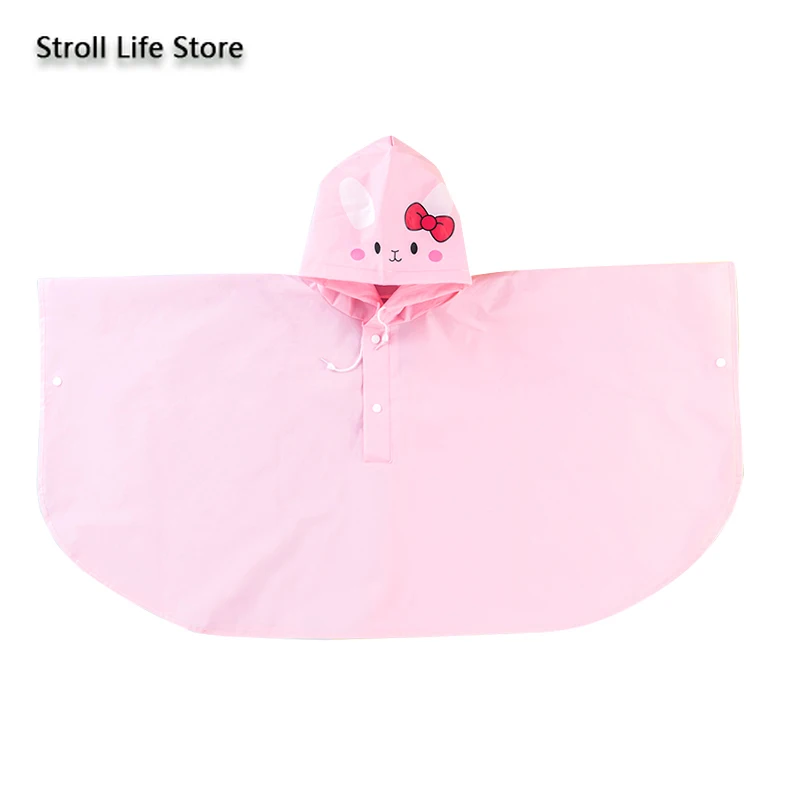 Дождевик детский желтый с мультяшным рисунком пончо от дождя для девочек и