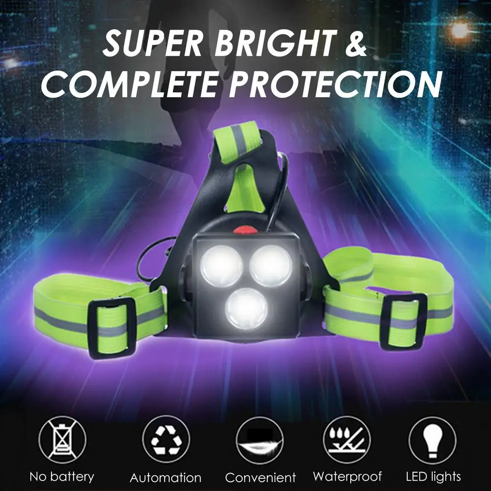 

Outdoor Sport Running Lights LED Night Running Flashlight Warning Lights USB Charge Chest Lamp Bicycle Cycling Safety Tool