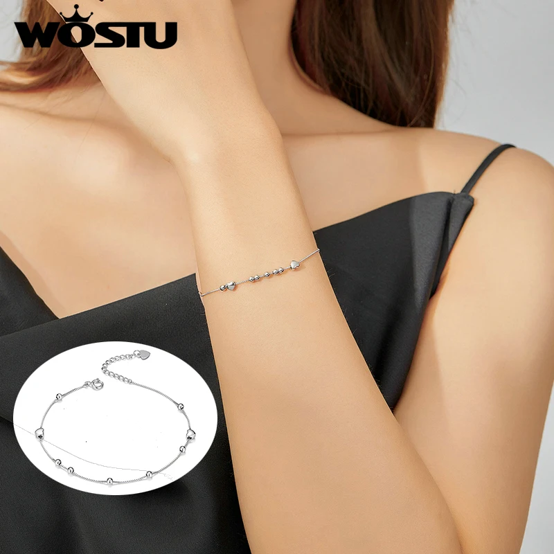 

Браслет-цепочка женский из серебра 925 пробы, с бусинами