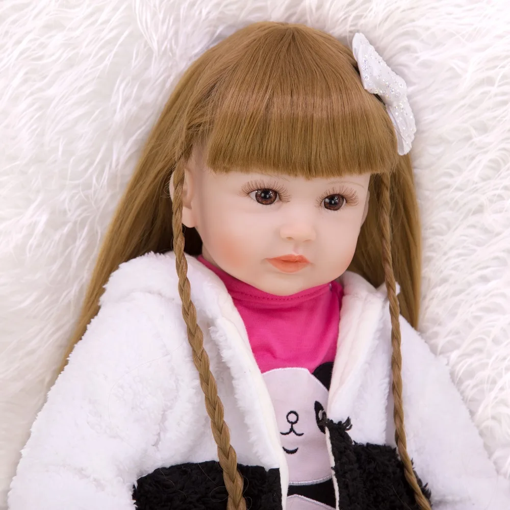Кукла bebe кукла для новорожденных девочек мягкая принцессы из коричневого волоса