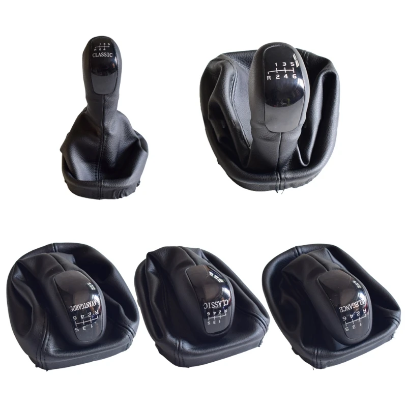 

Gearshift Lever Knob Stick Shifter Leather Gaitor Boot Dustproof Cover for Mercedes Bens C-Class W203 S203 5 6 Speed T3EF