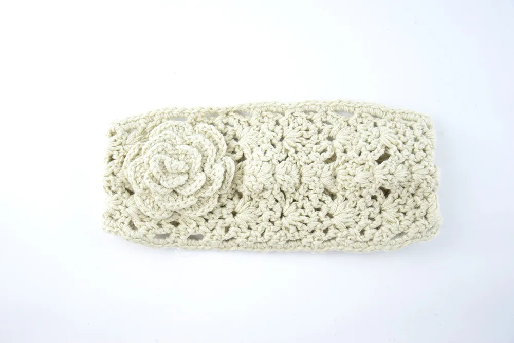 Полый Цветочный ободок для волос хиджаб шарф теплая акриловая шаль женский