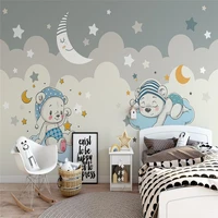 beibehang custom cartoon bear moon waterproof wallpaper room decoration accessories 3d mural wall papers home decor background