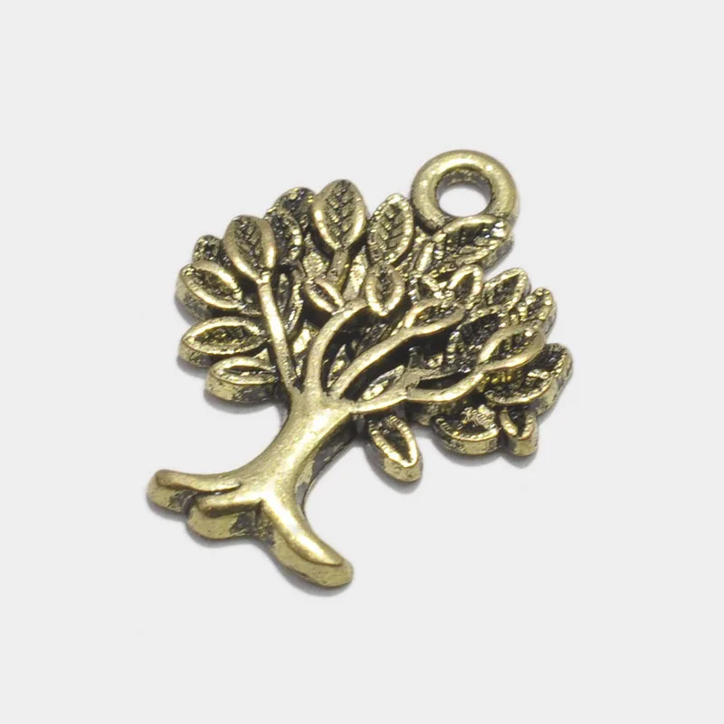 50pcs/lot 22x17mm Retro Antique Bronze Charm Tree Handmade Necklace Bracelet Accessories Alloy for DIY Jewelry Findings | Украшения и