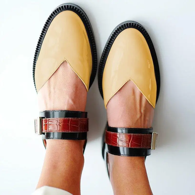 Женские кроссовки из ПУ кожи для бега с круглым носком и пряжкой|Беговая обувь| |