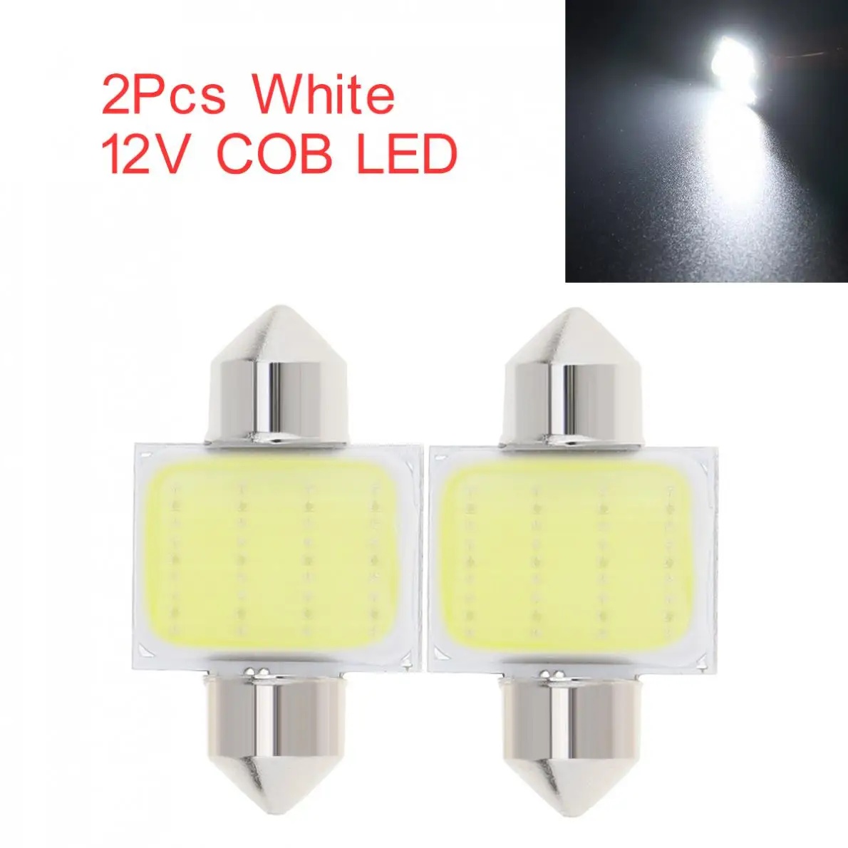 2 шт. белый 31 мм 12 SMD В COB светодиодный светильник для салона автомобиля