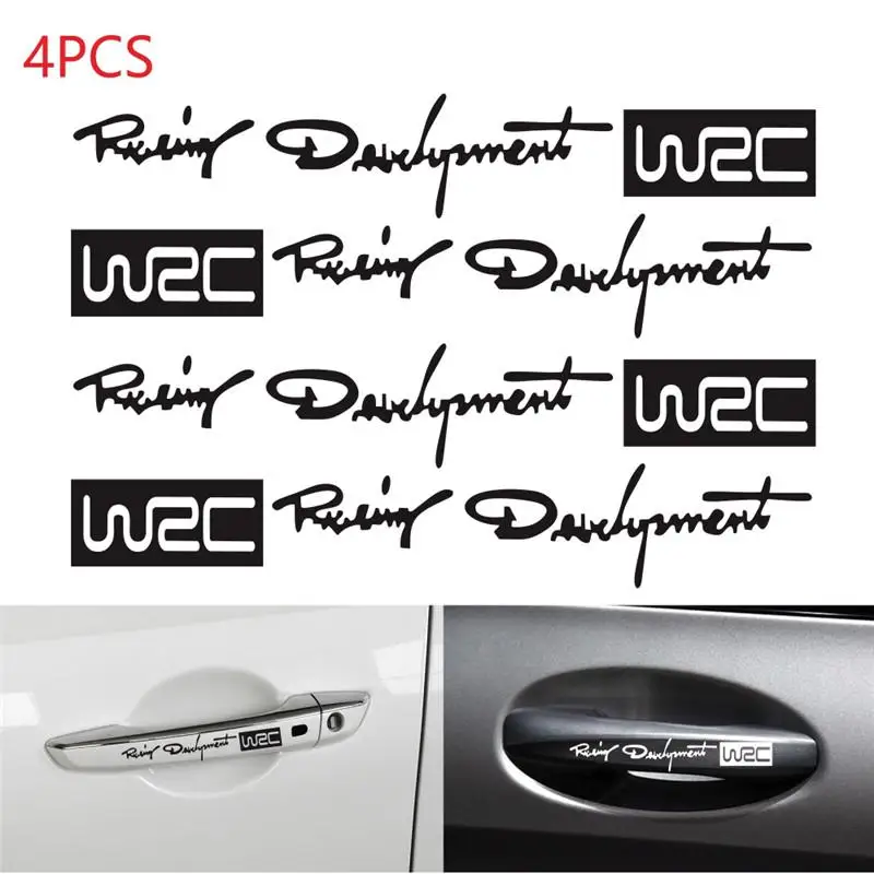 4 шт./компл. модные автомобильные наклейки на дверные ручки Авто мировой гонки