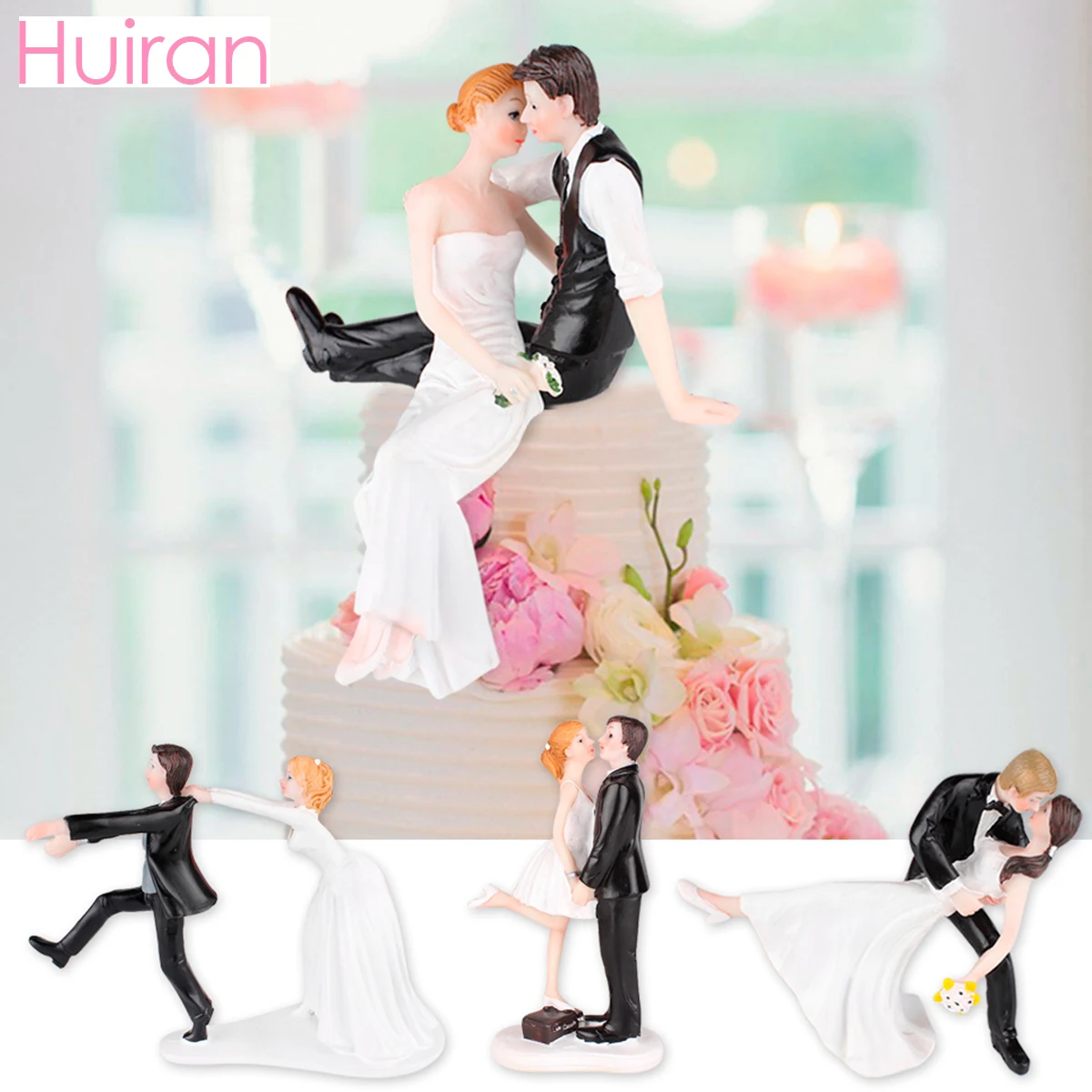 HUIRAN элегантный Mr Mrs свадебный торт Топпер свадебное украшение в деревенском стиле любовь растительный декор для свадьбы события вечерние поставки Weding