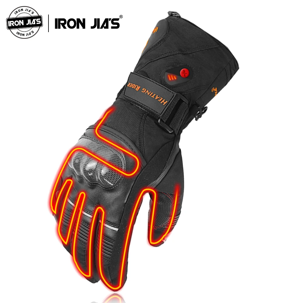 Зимние Мотоциклетные Перчатки IRON JIA'S Guantes с подогревом и сенсорным экраном