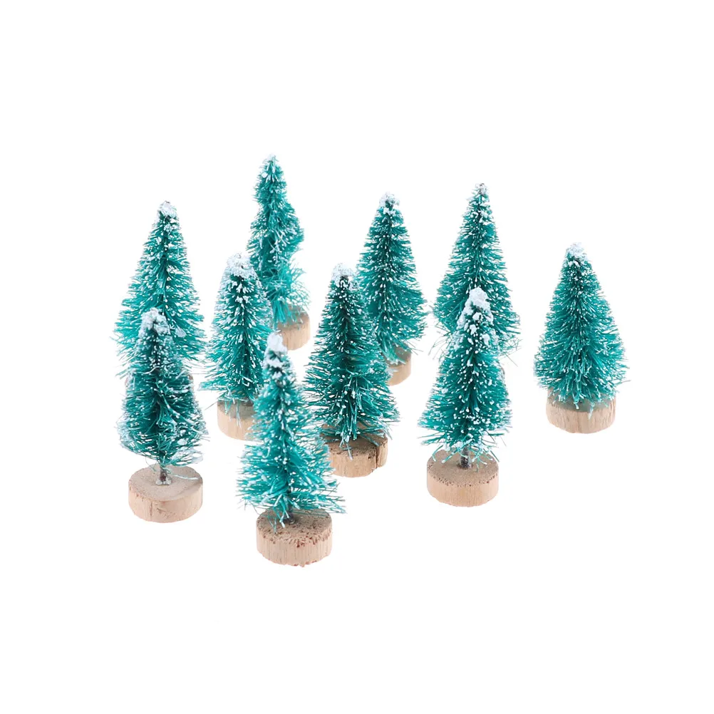 

10Pcs Mini Trees Placed In The Desktop DIY Christmas Tree Small Pine Tree Kid Christmas Gift For Doll Accessories Toys