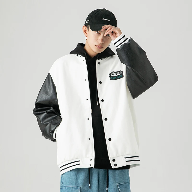 

New autumn and winter jacket loose stitching embroidery baseball uniform men's jacket jacket