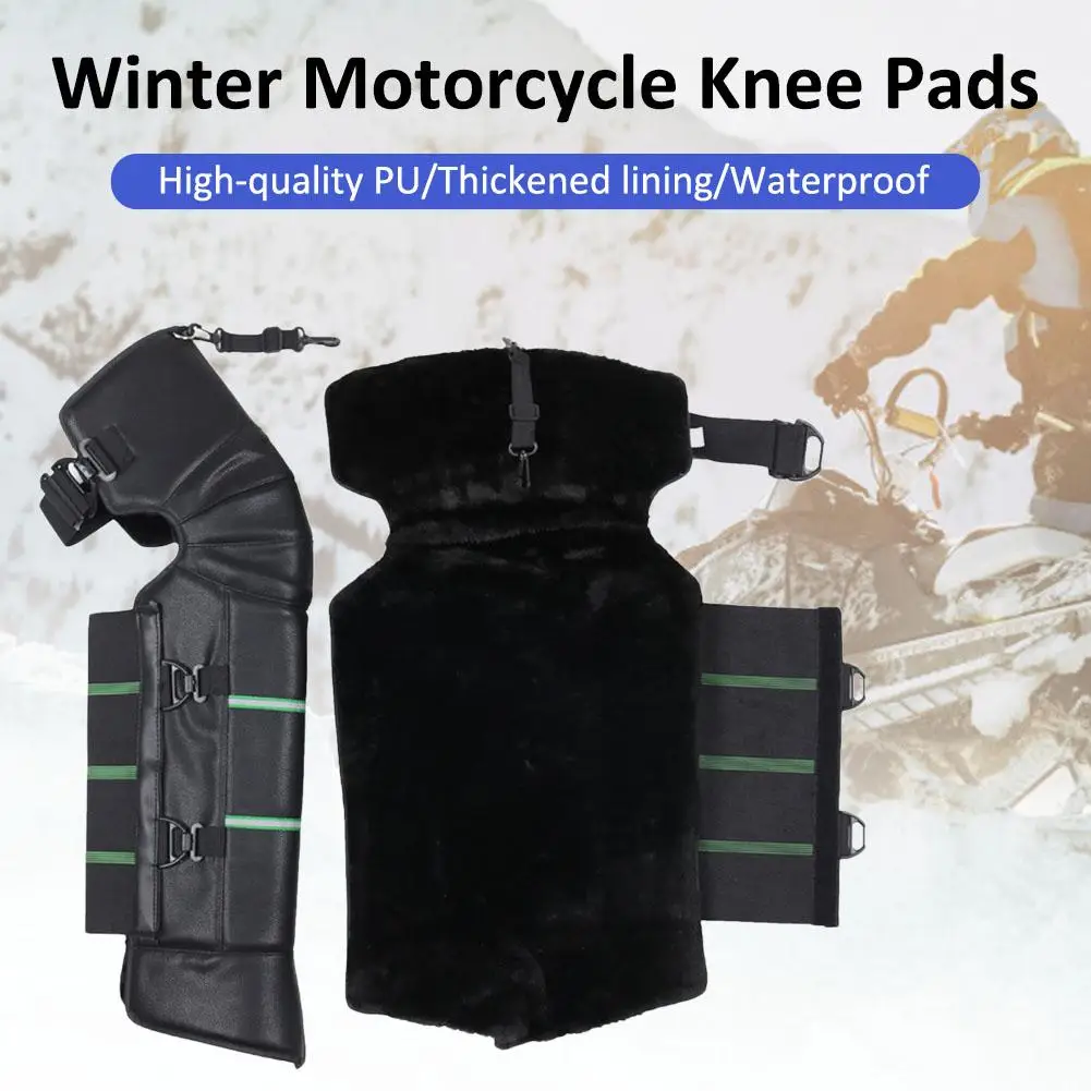 

Зимние мотоциклетные теплые наколенники, регулируемые ветрозащитные теплые леггинсы, чехол с защитой от ветра для ног, защита для колена дл...