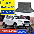 Коврик для багажника автомобиля JAC Refine S3 2013-2016, коврик для багажника, напольный коврик для защиты от грязи, водонепроницаемый коврик для багажника