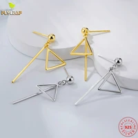 925 sterling silver triangle stud earrings for women personality simple style female fine jewelry