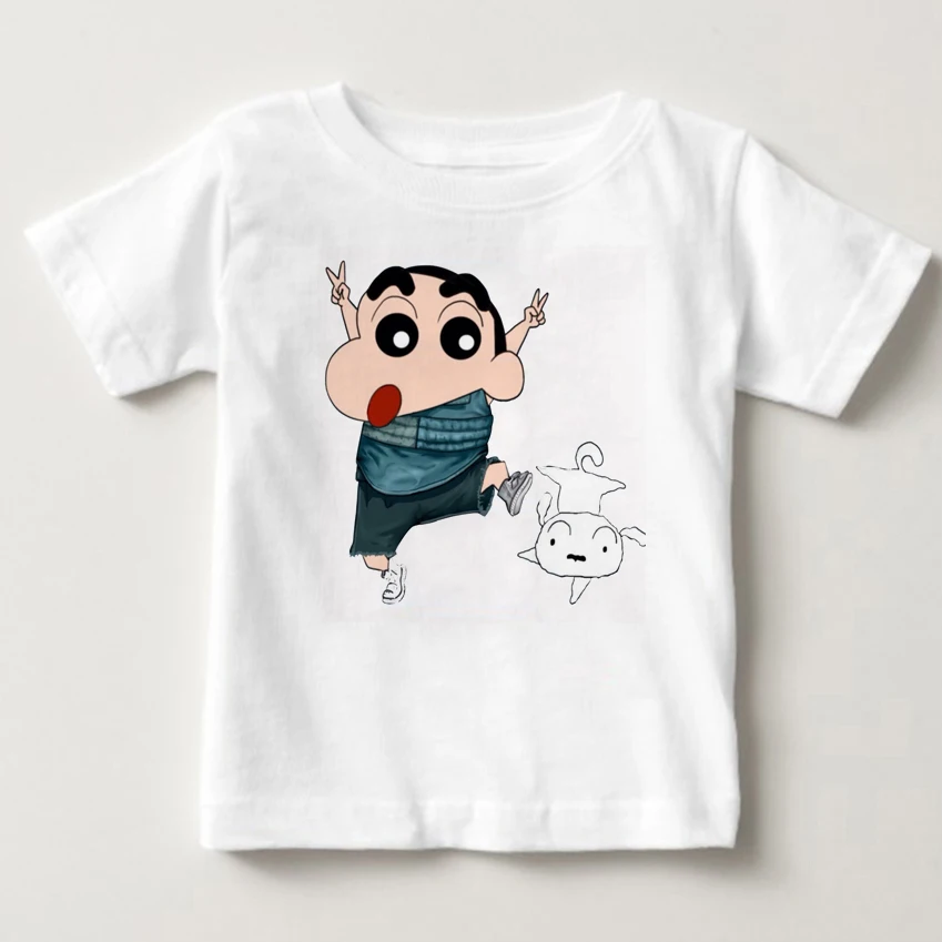 

2020 Summer Children Funny Crayon T Shirt Cute Crayon And Dog Cartoon Tee Harajuku Tops MJ