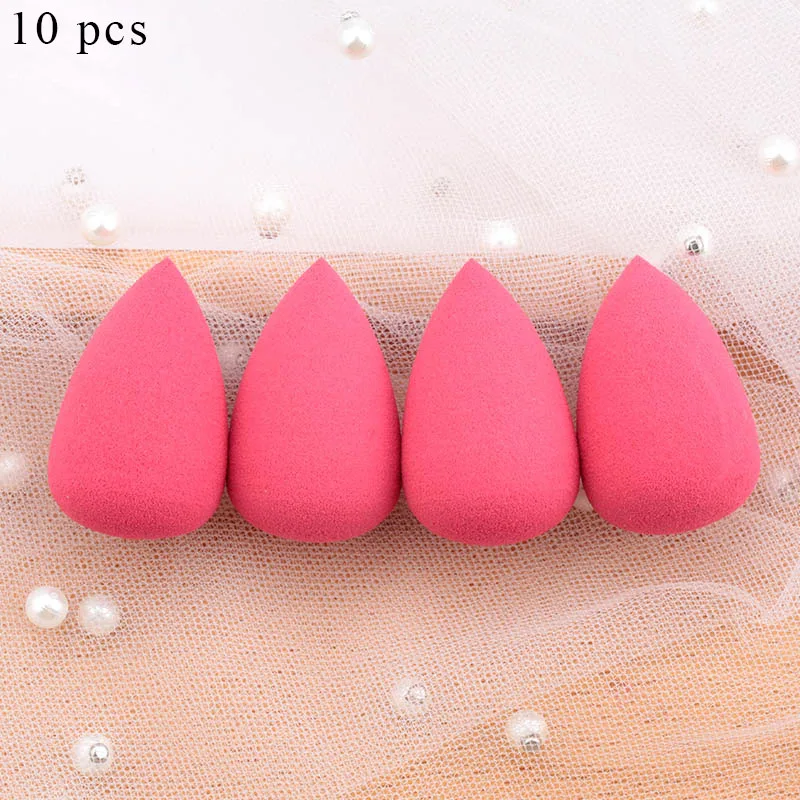 Rose 10pcs Мини набор косметики губка капли воды макияж мягкая основа слоеный жидкий консилер Смешанная косметическая губка - Цвет: Rose 10pcs