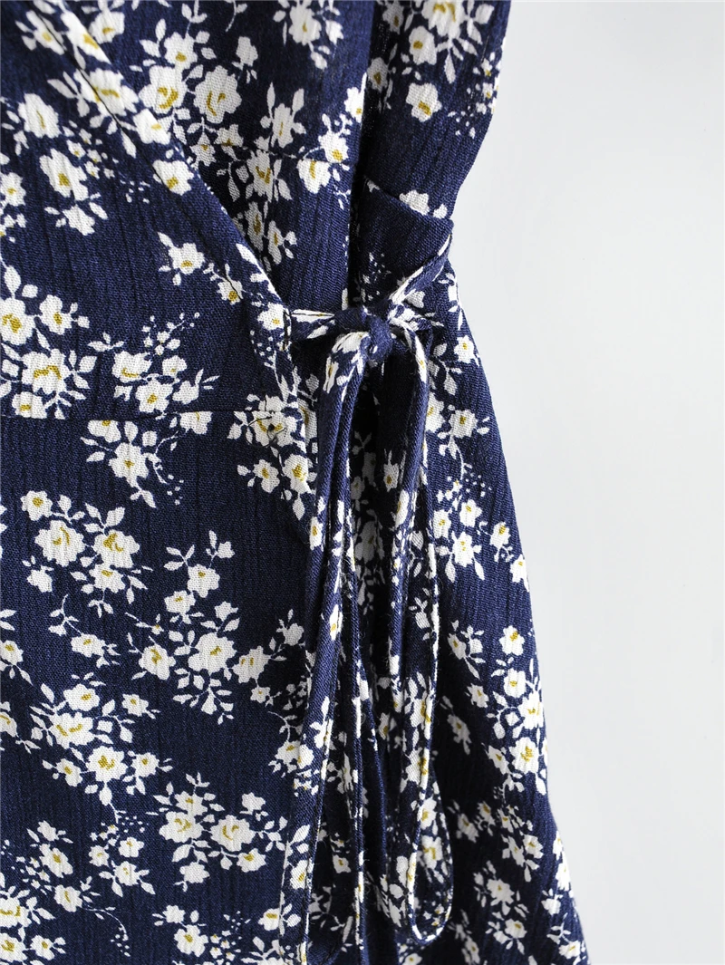 Женское винтажное платье мини из искусственного шелка с запахом V-образным