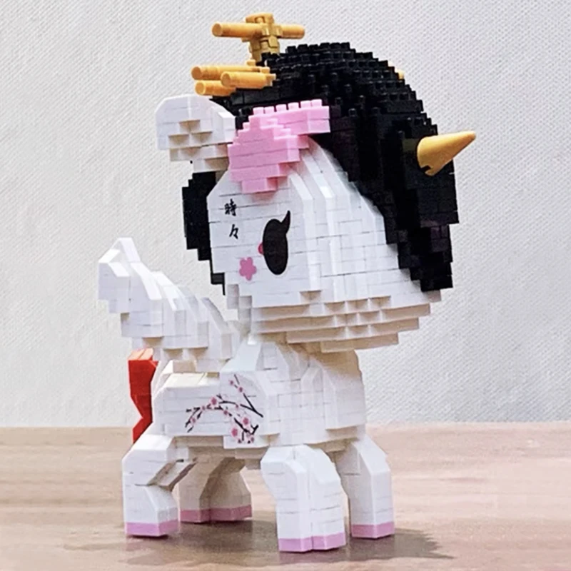 Balody-Mini bloques de construcci&oacute;n de unicornio para ni&ntilde;os, juguete de bloques de construcci&oacute;n de Mini diamantes de serie creativa, caballo volador de dibujos animados, modelo 3D, juguetes para ni&ntilde;os, regalo de cumplea&ntilde;os-3