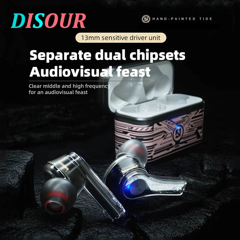 

DISOUR TS-200 BT5.0 Earphone TWS Wireless Headphone HIFI Stereo Lossless Noise-canceling Upgraded Touch Control Headset With Mic