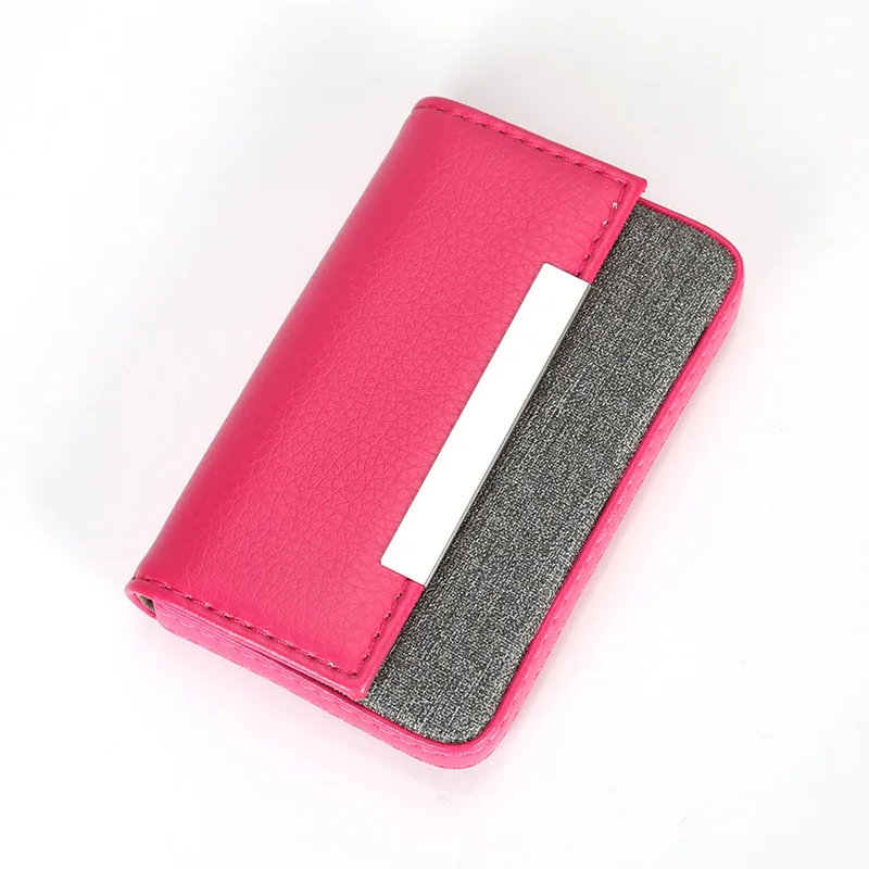 

Convenient Business PU Leather Metal ID Card Holder Men's Bank Credit Card Case Leisure Card Guardian Ms. Travel Storage Bag