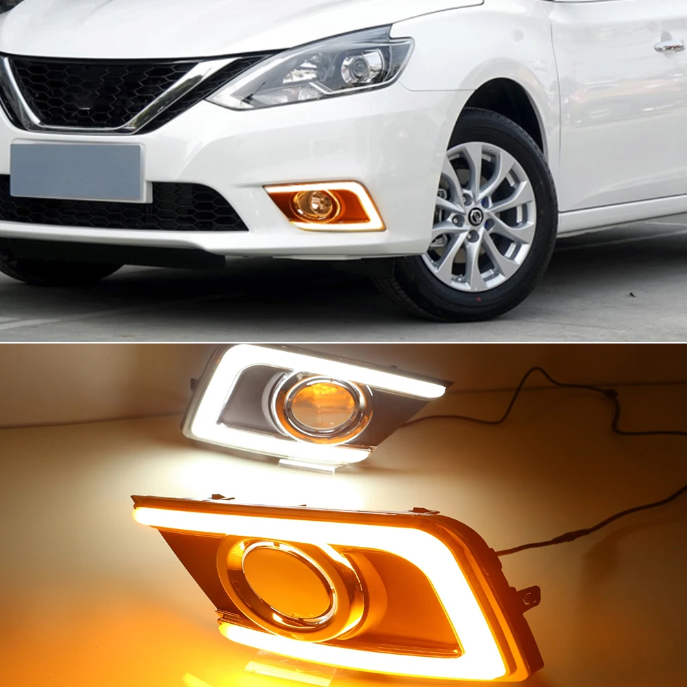 Автомобильный мигающий 1 комплект для Nissan Sentra 2016 2017 2019 дневной ходовой светильник